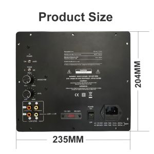 250W Output Power Subwoofer Plate Amplifier with 20-200 Hz Frequency Response