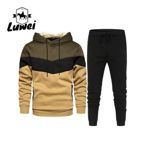 China Moletons Heavy Two Piece Set Pullover Sweat-shirt Logo Designer Cotton Men's Hoodies &amp; Sweatshirts Set factory