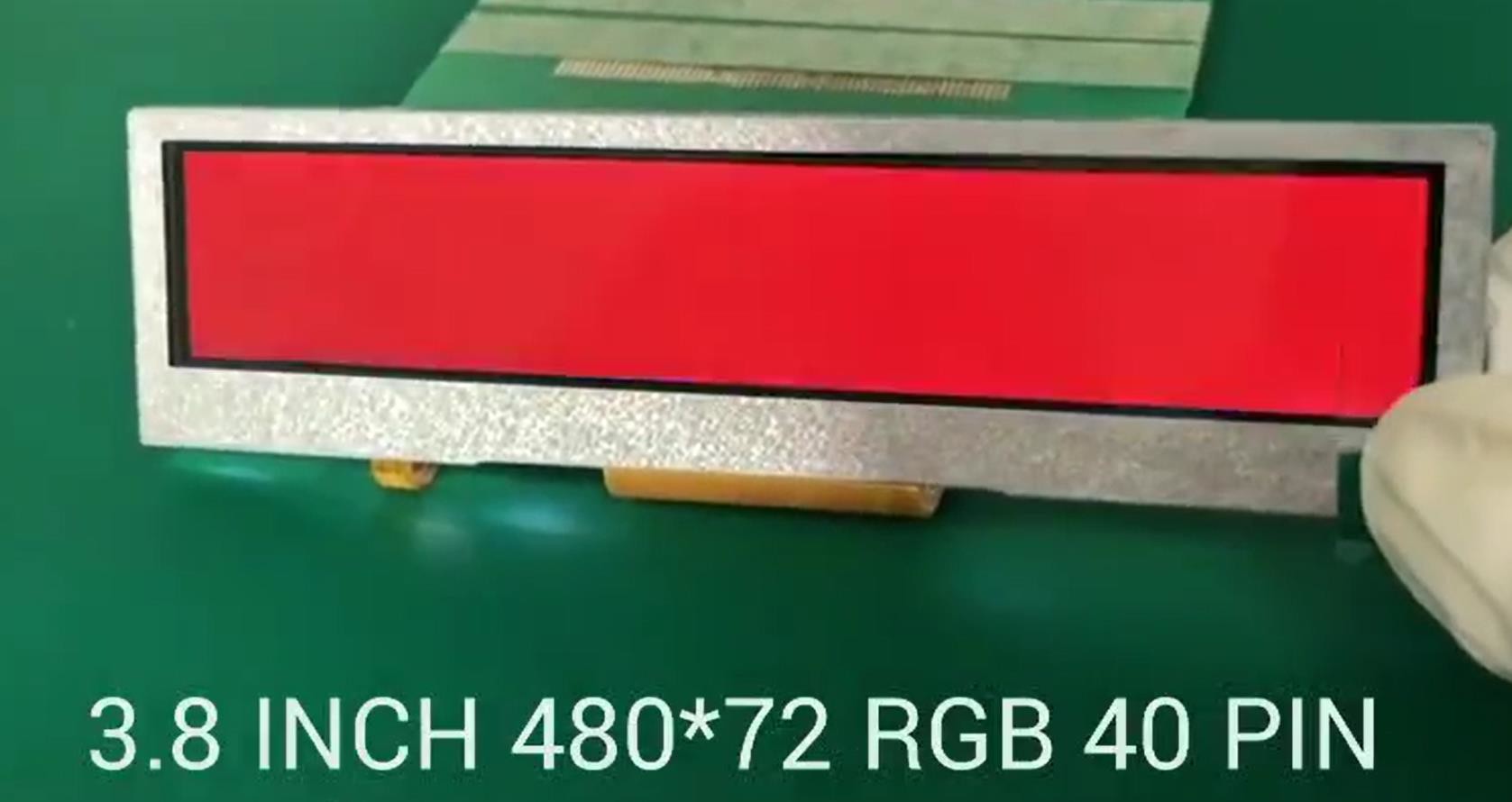 3.8 inch Bar Type TFT LCD , 480X72 Resolution, 40 pins RGB interface, 300cd/m2,