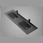 Cabinet Tempered Glass Sink Funnel Shape Brass Drain Bathroom Vanity Countertop