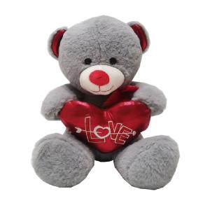 China 10.24in 26cm Valentines Day Plush Toys White Teddy Bear Holding A Heart Hypoallergenic factory