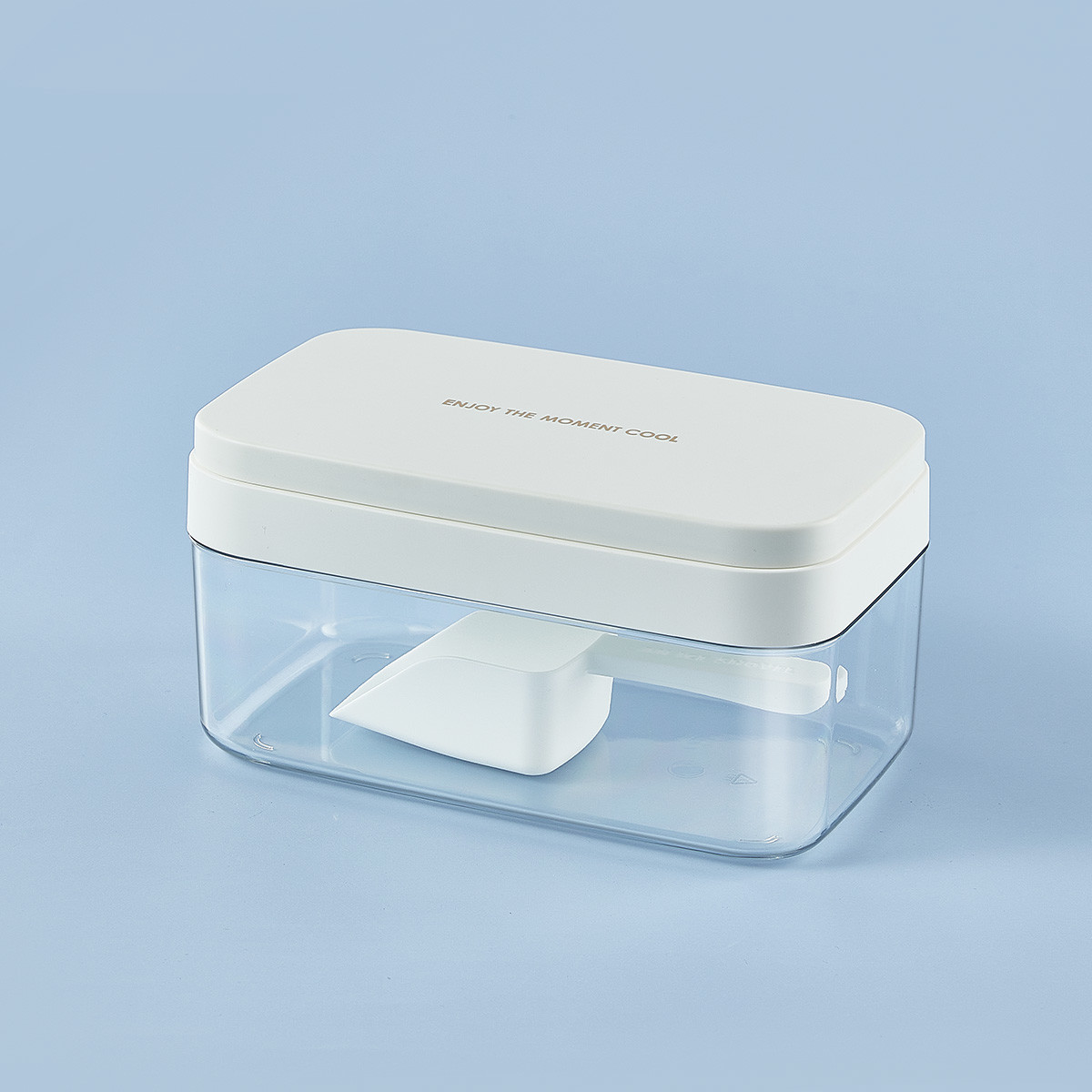 Fancy Beverages Press Type Cocktail Ice Cube Tray With Ice Storage Bin