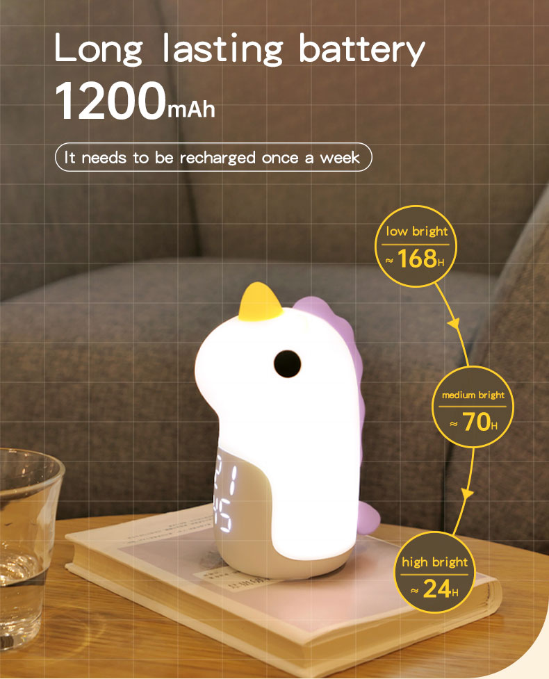 Mini Smart Unicorn Silicone Night Light Alarm Clock Support Dimmer Customized Designs
