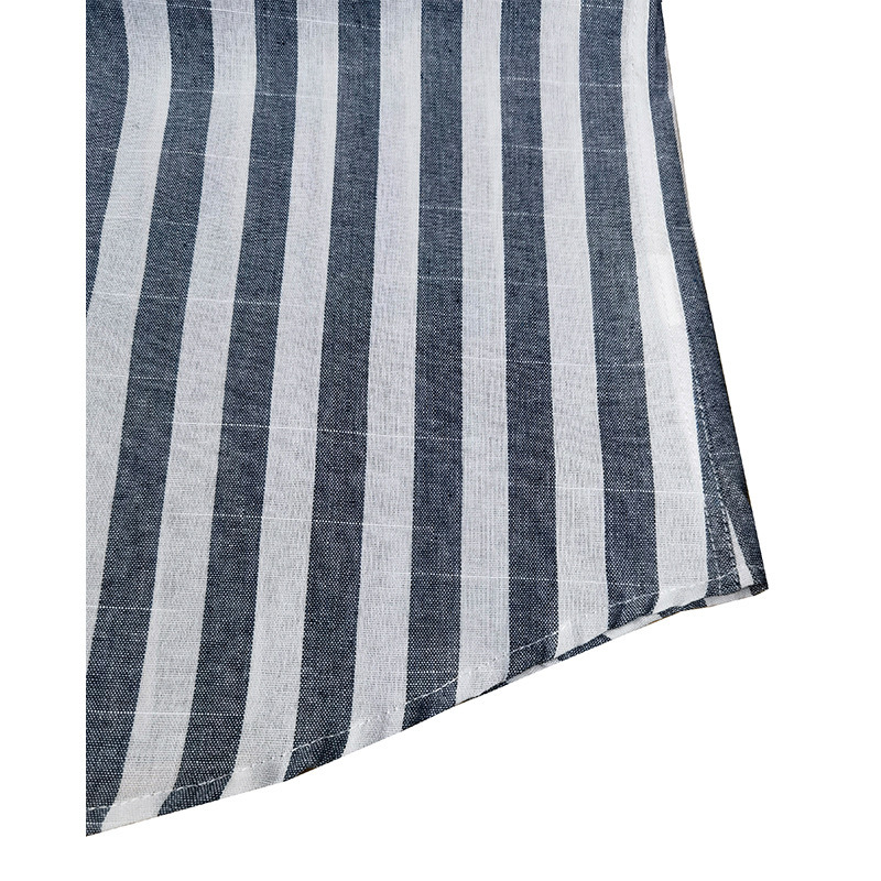 2023 Summer Europe and America Men&prime;s Short-Sleeved Men&prime;s T-Shirt Patchwork Color T-Shirt Leisure Summer Beach Fashion Short-Sleeved Striped Shirt