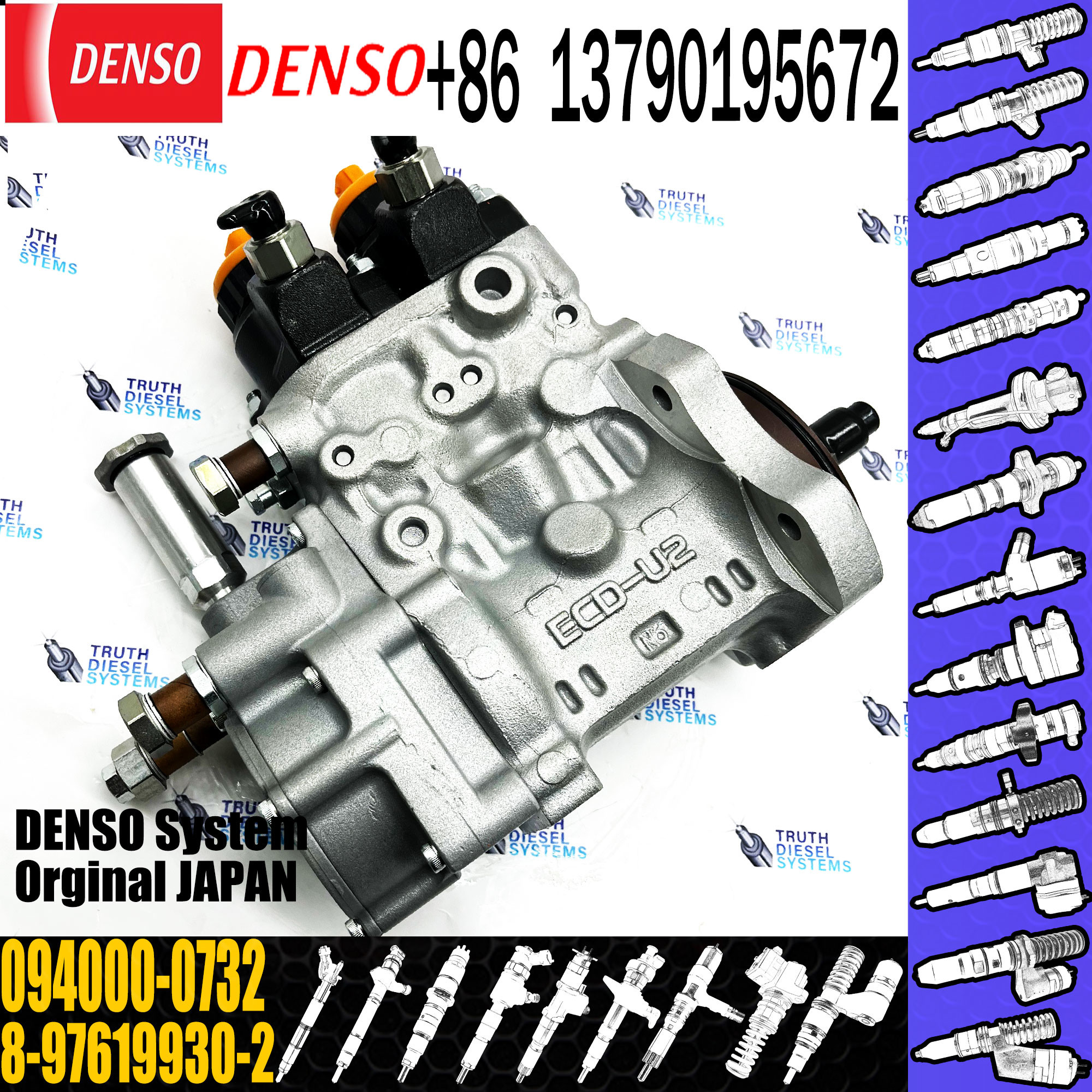 High quality HP0 Common Rail Fuel Injection Pump 094000-0730 094000-0732 for 8-97619930-2 hot sale