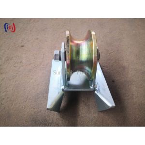 China 10KN Pithead Cable Sheave Roller Wire Pulling Sheaves With Hook factory