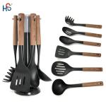 2024 Best Seller Wooden Handle Silicone Cooking Utensil Set with Nylon66