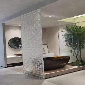 China Office Wall Interior Glass Facade Curtain Mosaic Tile For Bathroom Color Glass Bricks factory
