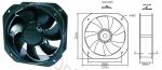 Water Electrical Equipment Cooling Fans / Small Ac Motor Exhaust Fan 225mm X