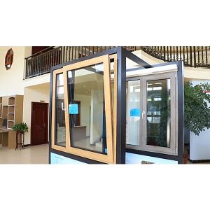 China ODM Casement Aluminum Tilt And Turn Windows Woodgrain color factory