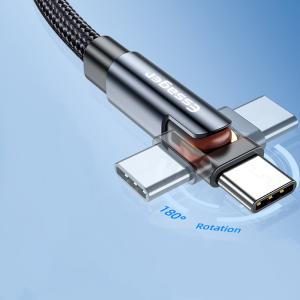 China 180 Degree Rotate USB Type C Cable 3A 1M 2M Fast Charging factory