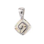 925 Sterling Silver Hawaiian Natural Retro Blue Opal Greek Key Meandros Luxury