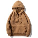 Winter Wool Cashmere Unisex Plain Hoodies Men'S Casual Hoodie