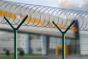 China Razor Wire BTO-22 Prison Security Fence/PVC Coated Airport Fencing /High Security Barricade Fencing factory