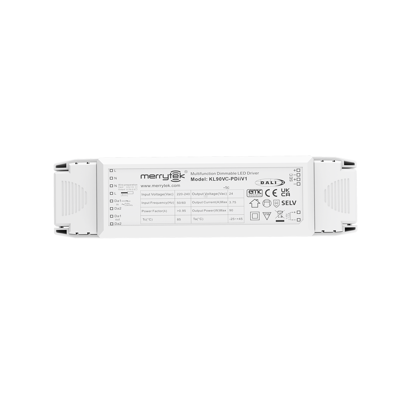 China 90W constant voltage 24V DALI DT8 led strip dimmable driver with 5-year warranty on sale