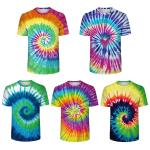 Short Sleeve Cotton Plus Size Ladies Shirts Quick Dry Fitness Tie And Dye