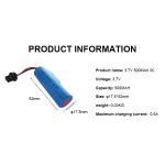 Customized Lithium Ion Battery Pack Promotional Li Ion 3.7v 500mah