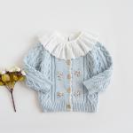 2023 spring and autumn hot sale sweet and lovely solid girls knitted sweater