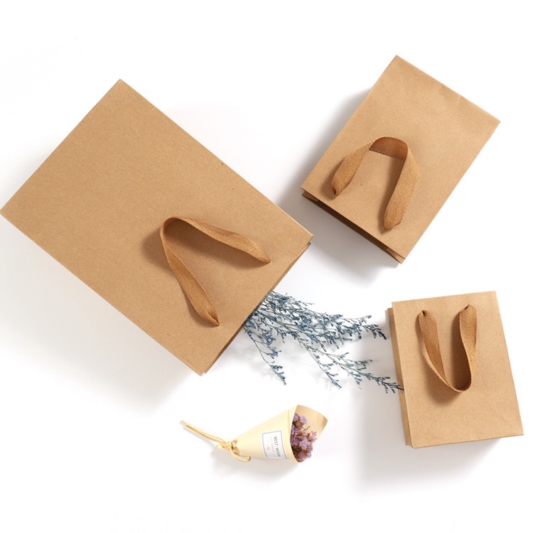 CMYK 4 Color Offset Printing Paper Bag With Handles for Custom Gifts Shopping Packaging