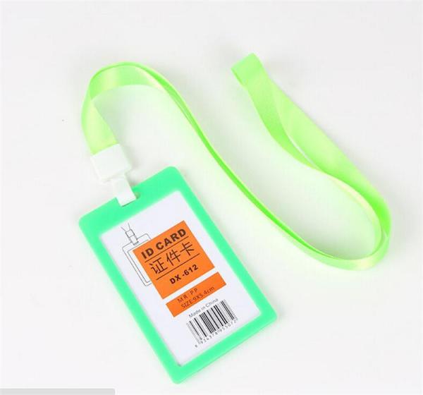 Multi Color ID Card Accessories Vertical Credit Card Holder With Lanyard Badged