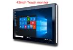 43 Inch Big Screen DVI Capacitive Touch Panel Monitor 1080P 10 Points