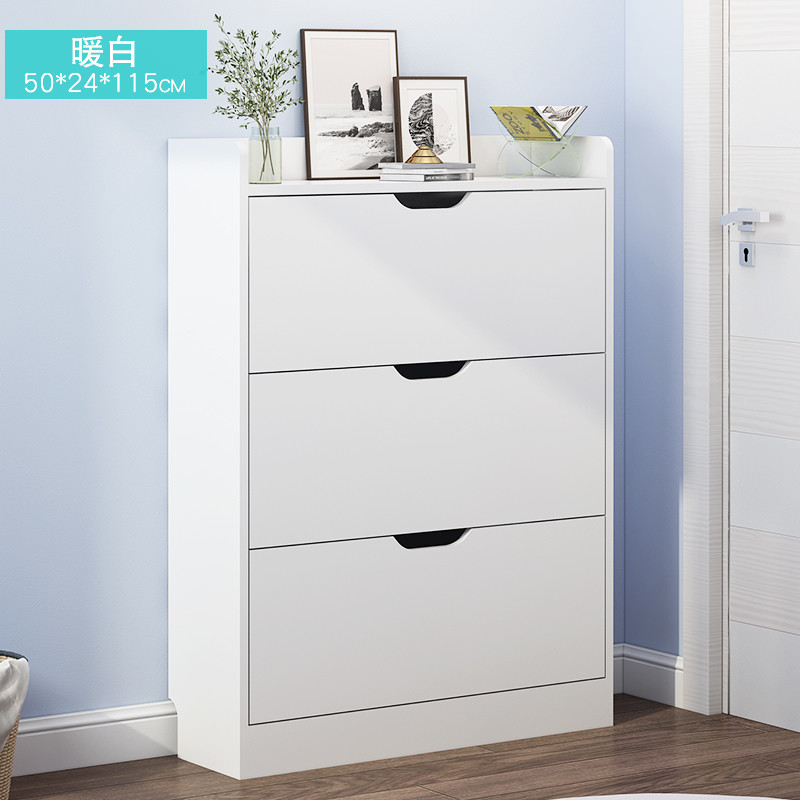 16kg Shoe Sideboard Cabinet , 24cm Width 3 Tier Shoe Organizer
