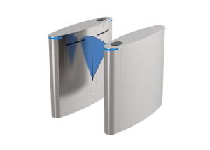 China AC100V Automatic Flap Barrier Turnstile 10mm Acrylic Face Recognition 100W on sale