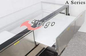 China Various Size - 1 To 6 Degree Cake Chiller Display Black Sliding Door factory