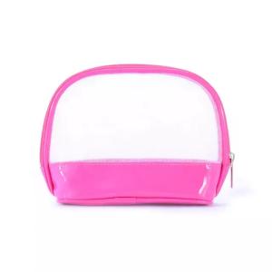 China Travel Portable Pink Wash PU Transparent PVC Cosmetic Bag factory