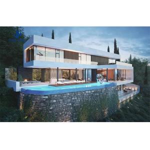China Prefab Villa with Ceramic Tiles Floor Modern Design Hotel Light Weight Steel Structure factory