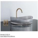 Modern Design Style Factory Price Coloured Bathroom Sinks Art Tempered Glass