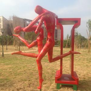China Love Sign Dancing Lovers Decorative Metal Sculpture Abstract For City Center factory