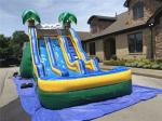 Commercial Tropical Inflatable Large Water Slides Double With Pool