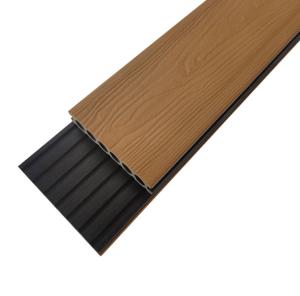 China Teak Color Wood Pattern 3D Embossed Co Extruded Composite Decking factory