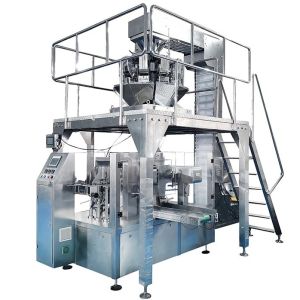 China Servo-driven pouch packing machine with 0.02ml liquid filling accuracy and automatic checkweight rejection system factory