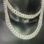 OEM Diamond Cuban Link Necklace Miami Cuban Chain Link Environmental Friendly