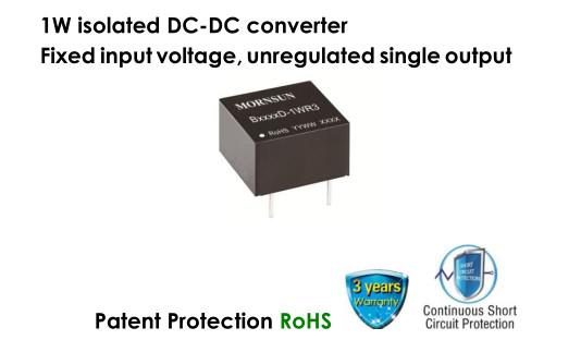 24V 1W High Efficiency Isolated DC DC Converter Fixed Input Unregulated Single