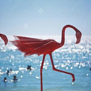 China Popular Various Sizes Mesh Stainless Steel Flamingo Sculptures For Sculpture By The Sea factory