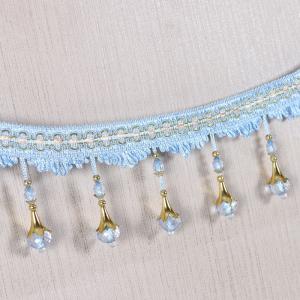 China Handmade fashionable chain beads lace tassels fringes for curtain/sofa/pillow decoration factory