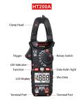 2000 Counts 200A Double Backlight Mini Clamp Meter