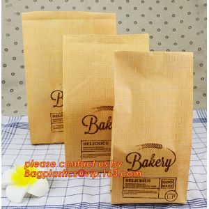 Customize Translucent Window Brown Greaseproof Kraft Paper Bag Special Opp