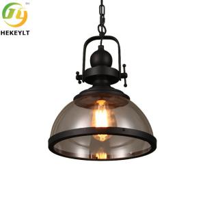 China E26 Bulb Base Metal And Glass Nordic Style Clear Pendant Light factory