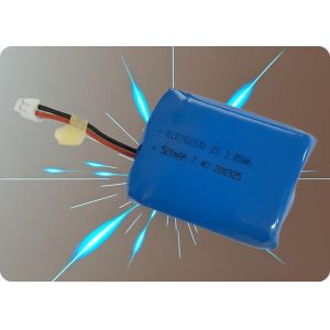 China 7.4V 550mAh Lithium Polymer Battery with 300+ Cycles on sale