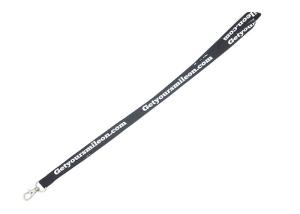 China Durable Black 470mm Length Custom Polyester Lanyards Black Color Highly Safety factory
