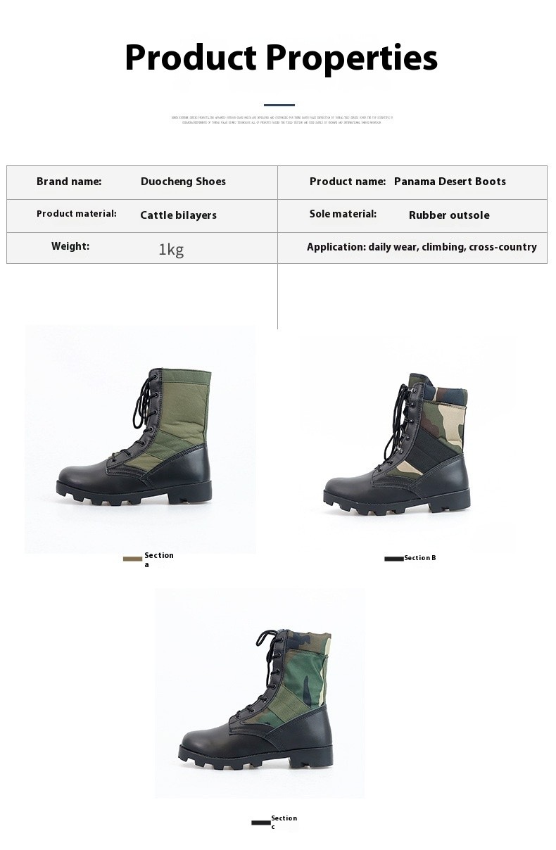 Durable Jungle Hiking Tactical Combat Boots Canvas Shoes Rangers Panama Rubber