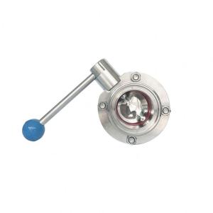 China 304 316L Sanitary Stainless Steel Threaded Butterfly Valve for Customized Support OEM factory