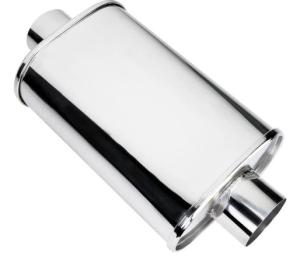 China 304 Stainless Muffler Mirror Polished 2.5&quot; Inlet 3&quot; Outlet factory