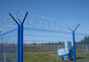 China Wire Mesh Fence Panels Coated Blue and Dark Green With Powder Coated 2230mm x 2500mm factory