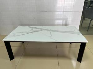 China Rectangle Ceramic Coffee Table Easily Wiped Down With Iron Base CT-510 factory