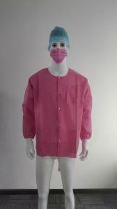 China S&amp;J 3-layers breathable SMS material anti-static lab coat hospital ladys pink nurse coat autoclavable and washable factory